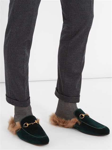 gucci loafers with fur mens|men's gucci loafers outlet.